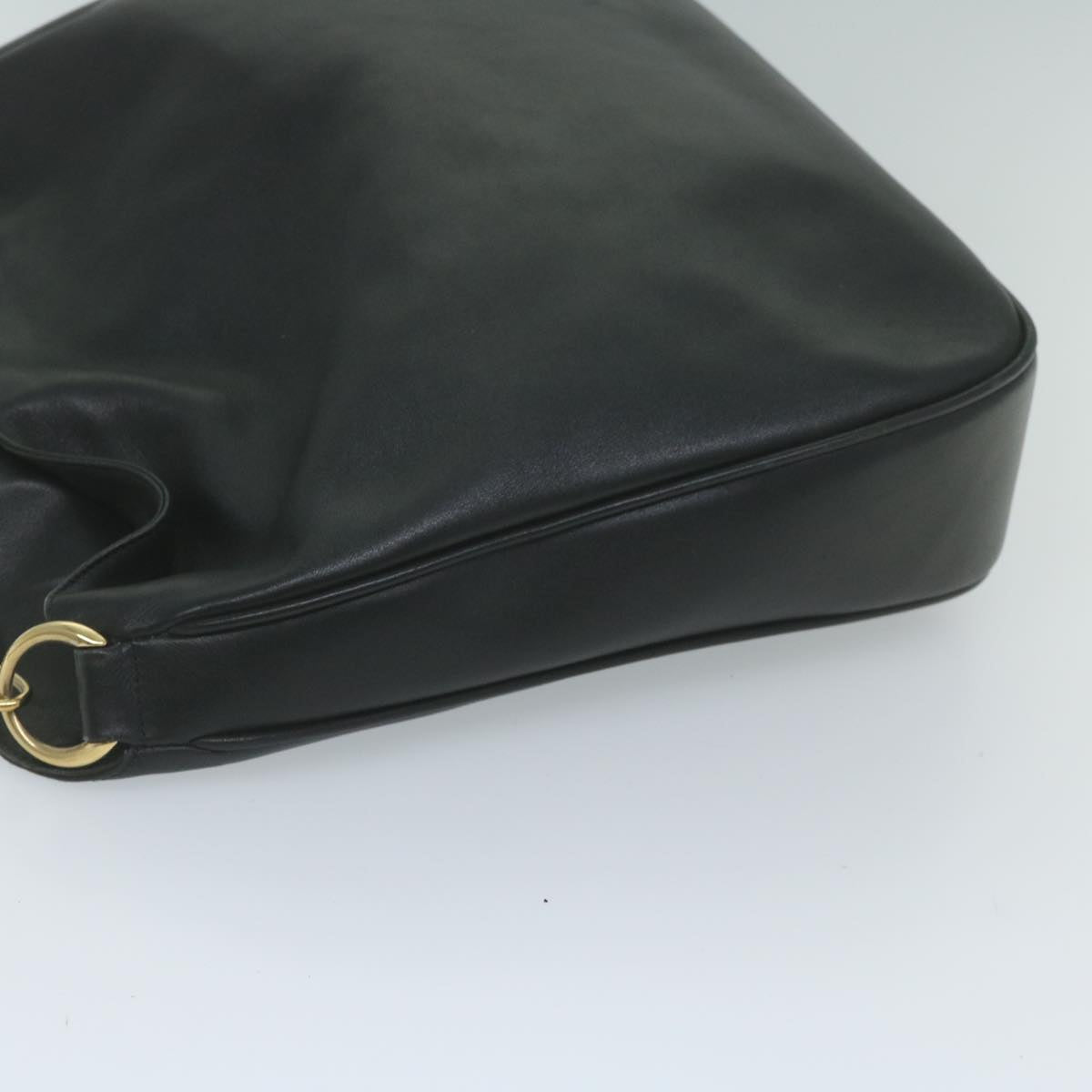 GUCCI Bamboo Shoulder Bag Leather Black 001 1577 yk9617