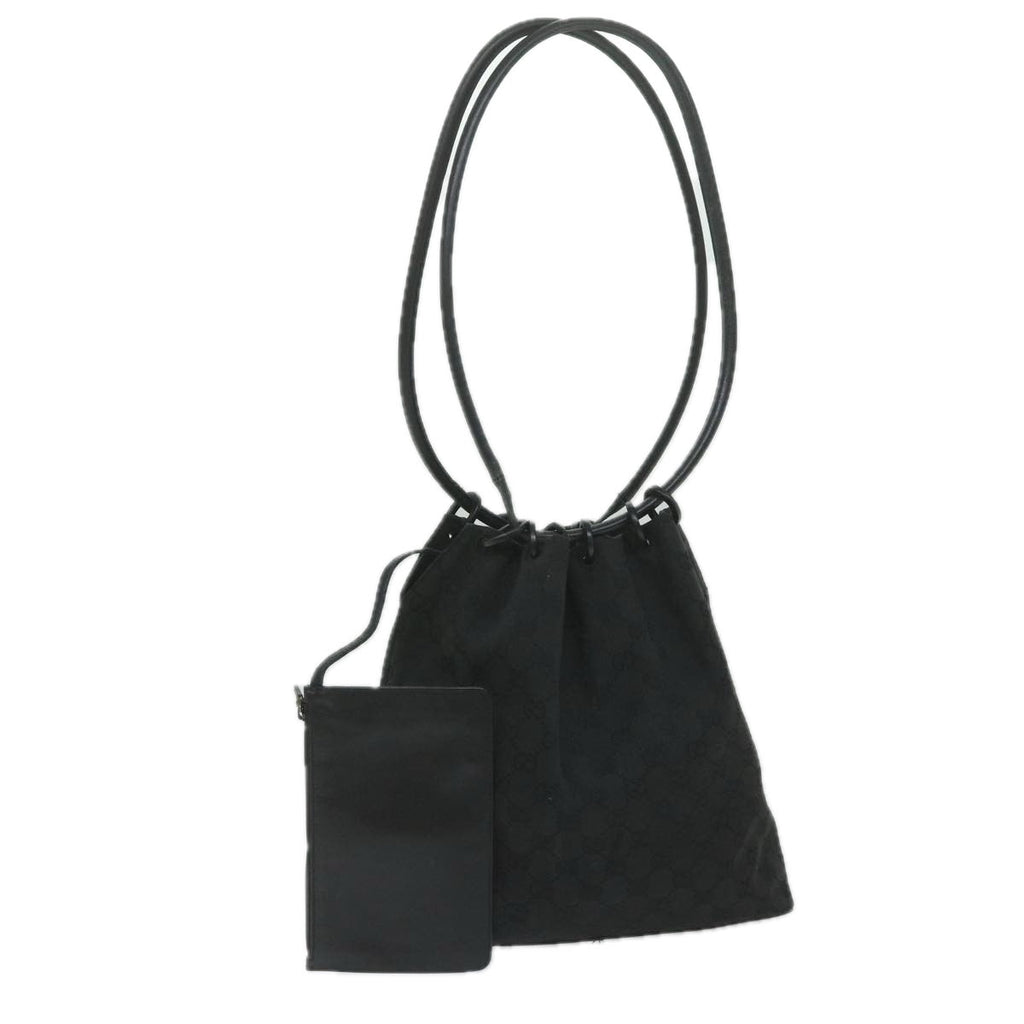 GUCCI GG Canvas Shoulder Bag Black 90644 yk9618
