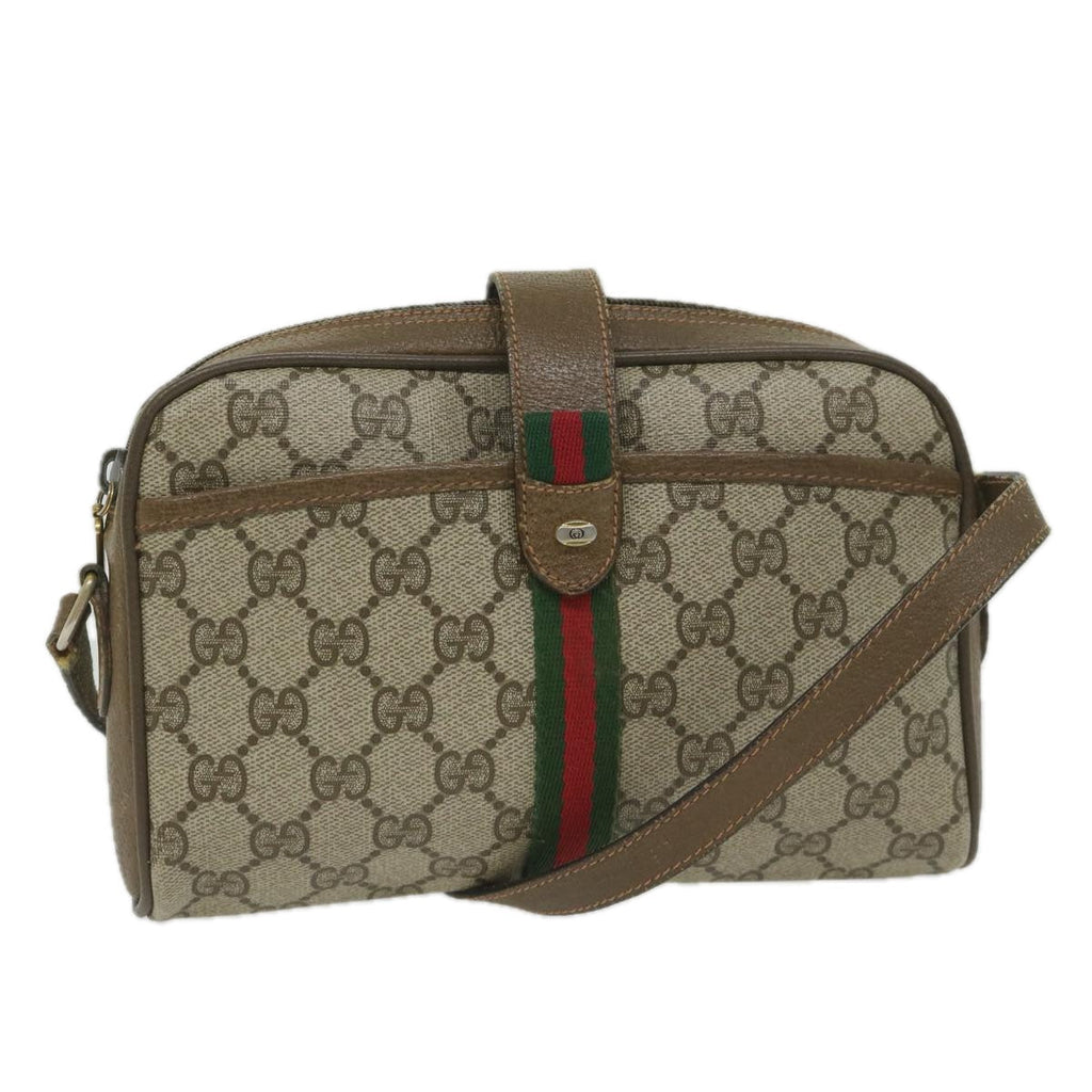 GUCCI GG Supreme Web Sherry Line Shoulder Bag Beige Red 89 02 055 yk9620
