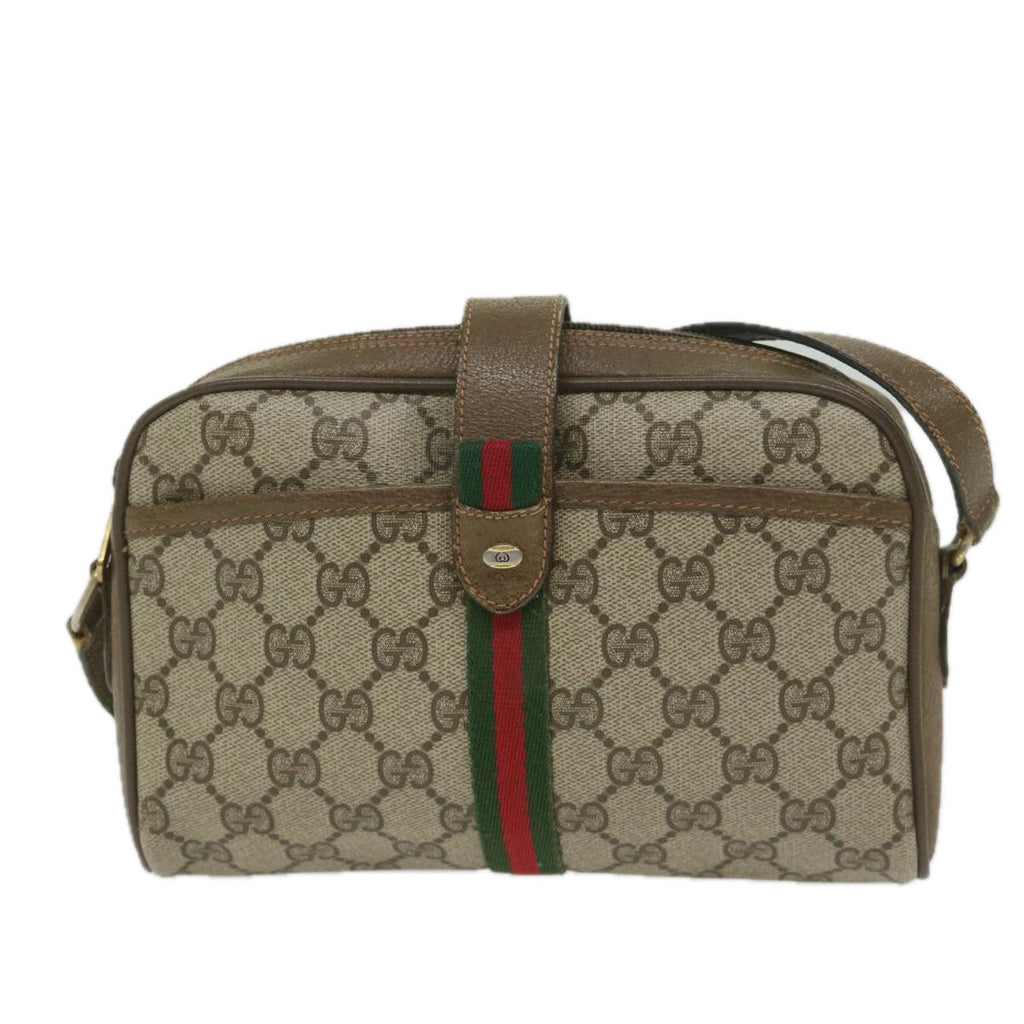 GUCCI GG Supreme Web Sherry Line Shoulder Bag Beige Red 89 02 055 yk9620