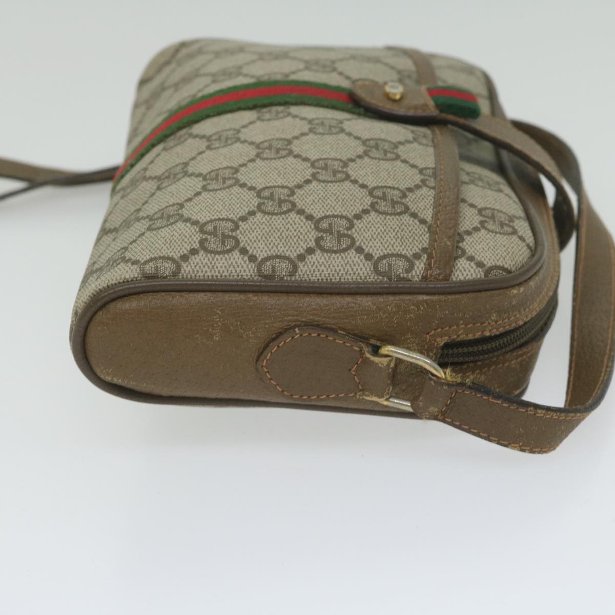 GUCCI GG Supreme Web Sherry Line Shoulder Bag Beige Red 89 02 055 yk9620