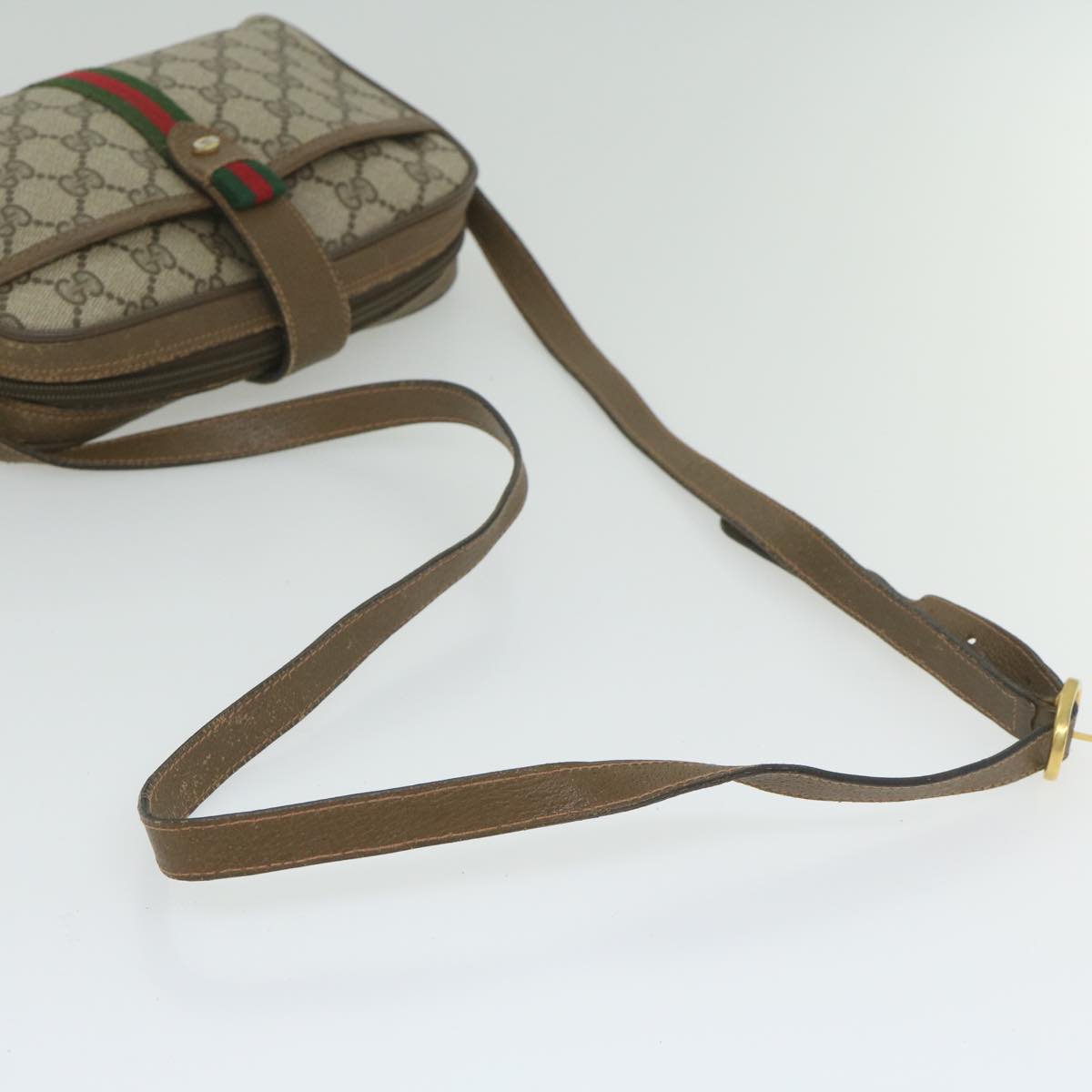 GUCCI GG Supreme Web Sherry Line Shoulder Bag Beige Red 89 02 055 yk9620