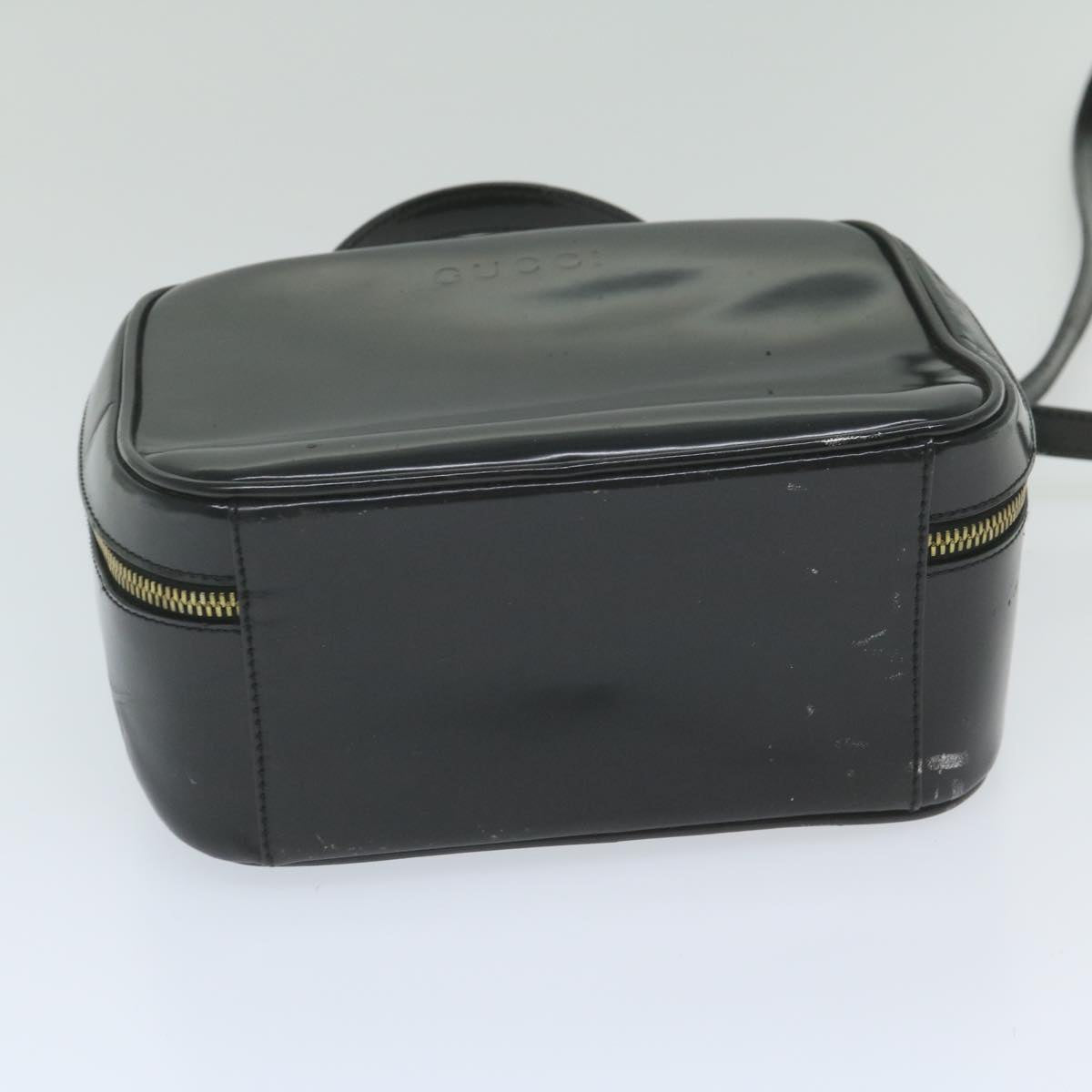 GUCCI Bamboo Vanity Cosmetic Pouch Patent leather Black 000 3270 yk9625