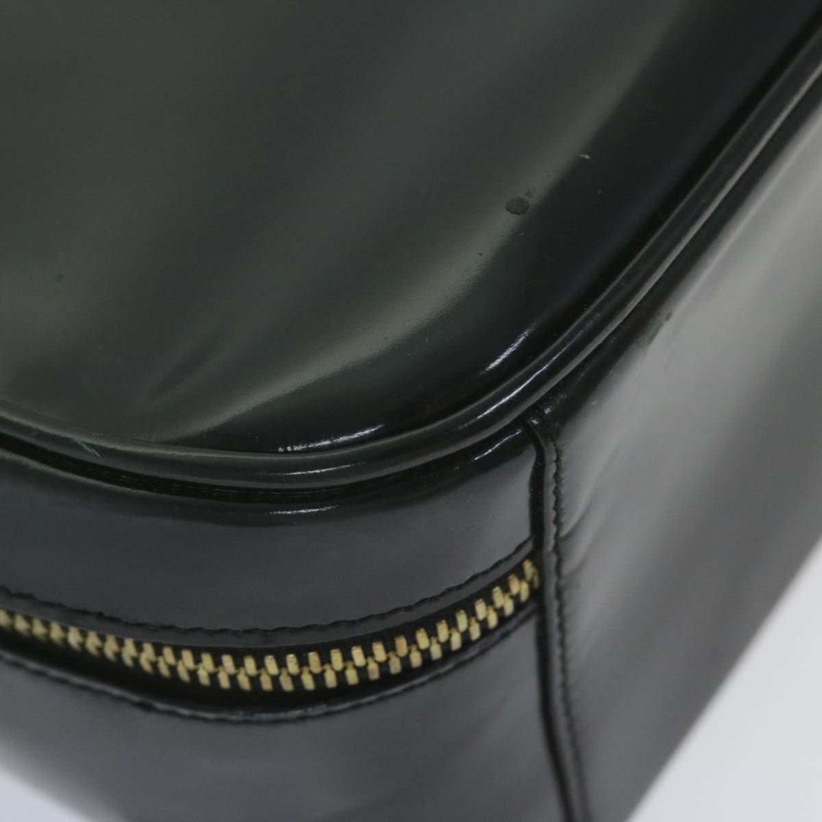 GUCCI Bamboo Vanity Cosmetic Pouch Patent leather Black 000 3270 yk9625