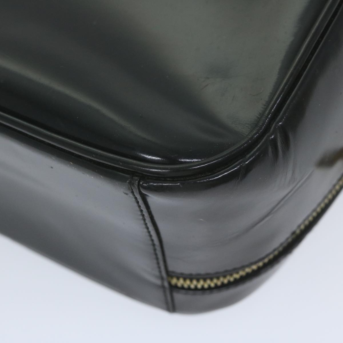 GUCCI Bamboo Vanity Cosmetic Pouch Patent leather Black 000 3270 yk9625