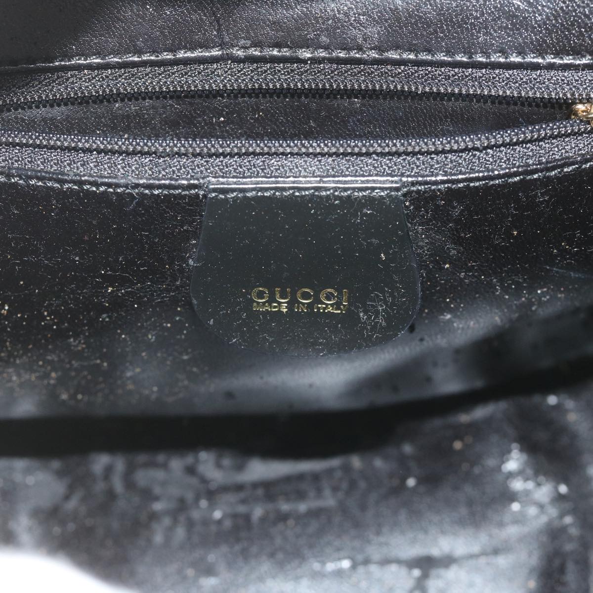 GUCCI Bamboo Vanity Cosmetic Pouch Patent leather Black 000 3270 yk9625