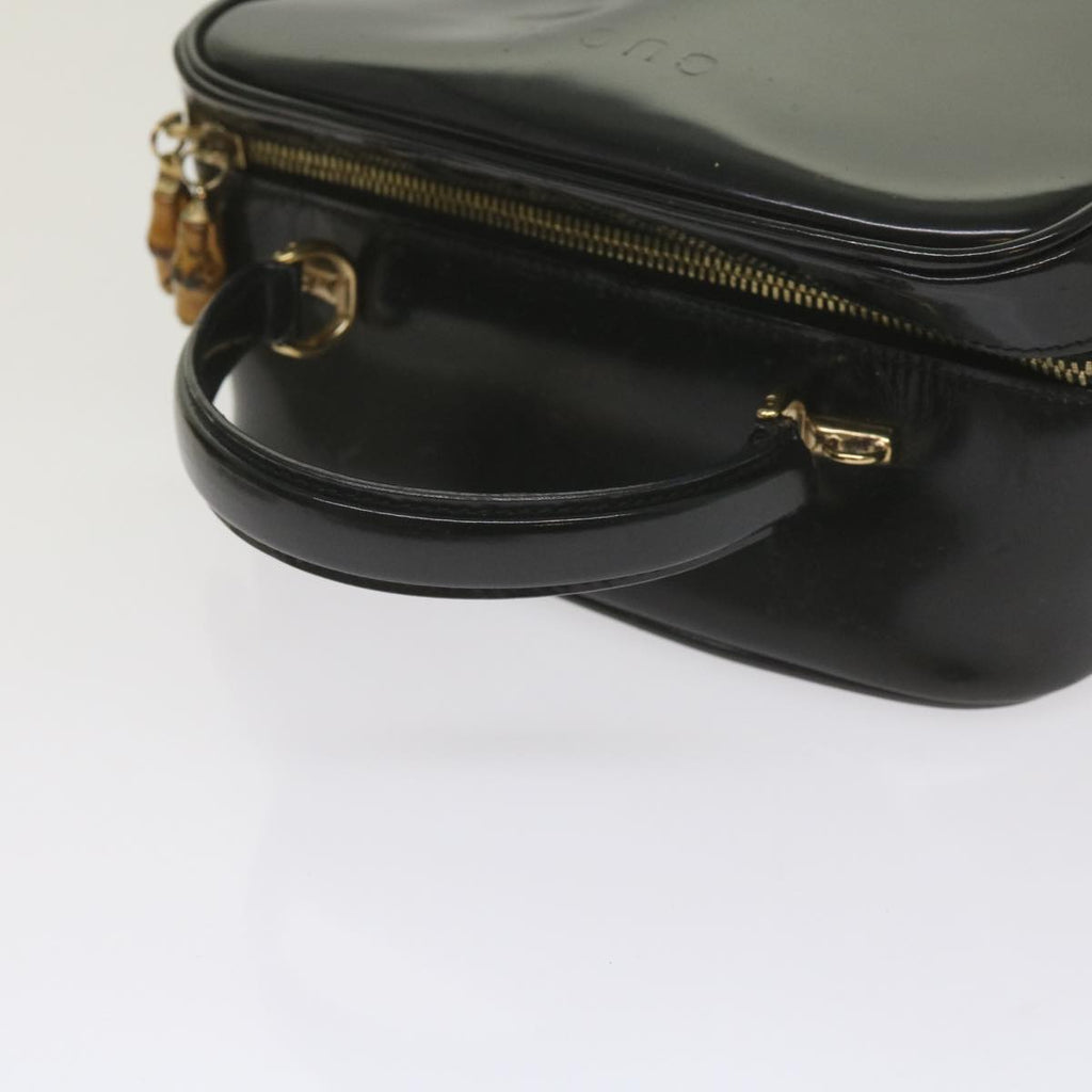 GUCCI Bamboo Vanity Cosmetic Pouch Patent leather Black 000 3270 yk9625