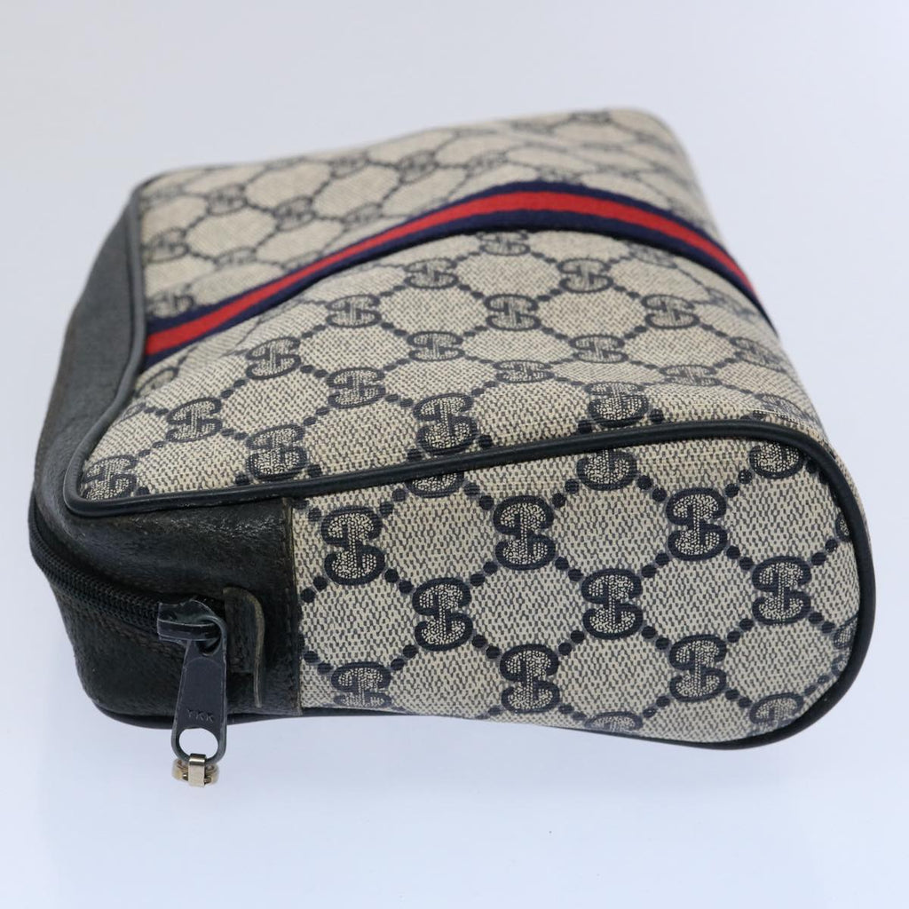 GUCCI GG Supreme Sherry Line Clutch Bag Red Navy 89 01 012 yk9645