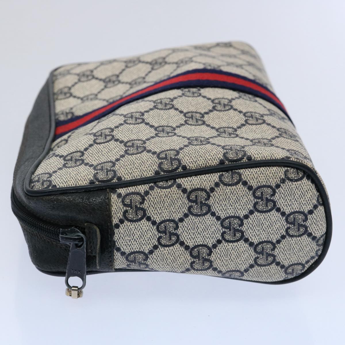 GUCCI GG Supreme Sherry Line Clutch Bag Red Navy 89 01 012 yk9645