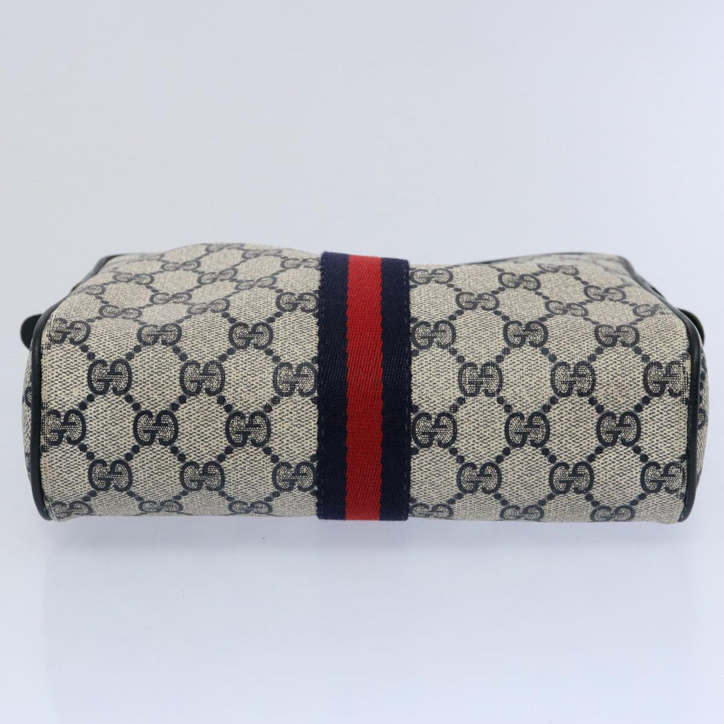 GUCCI GG Supreme Sherry Line Clutch Bag Red Navy 89 01 012 yk9645