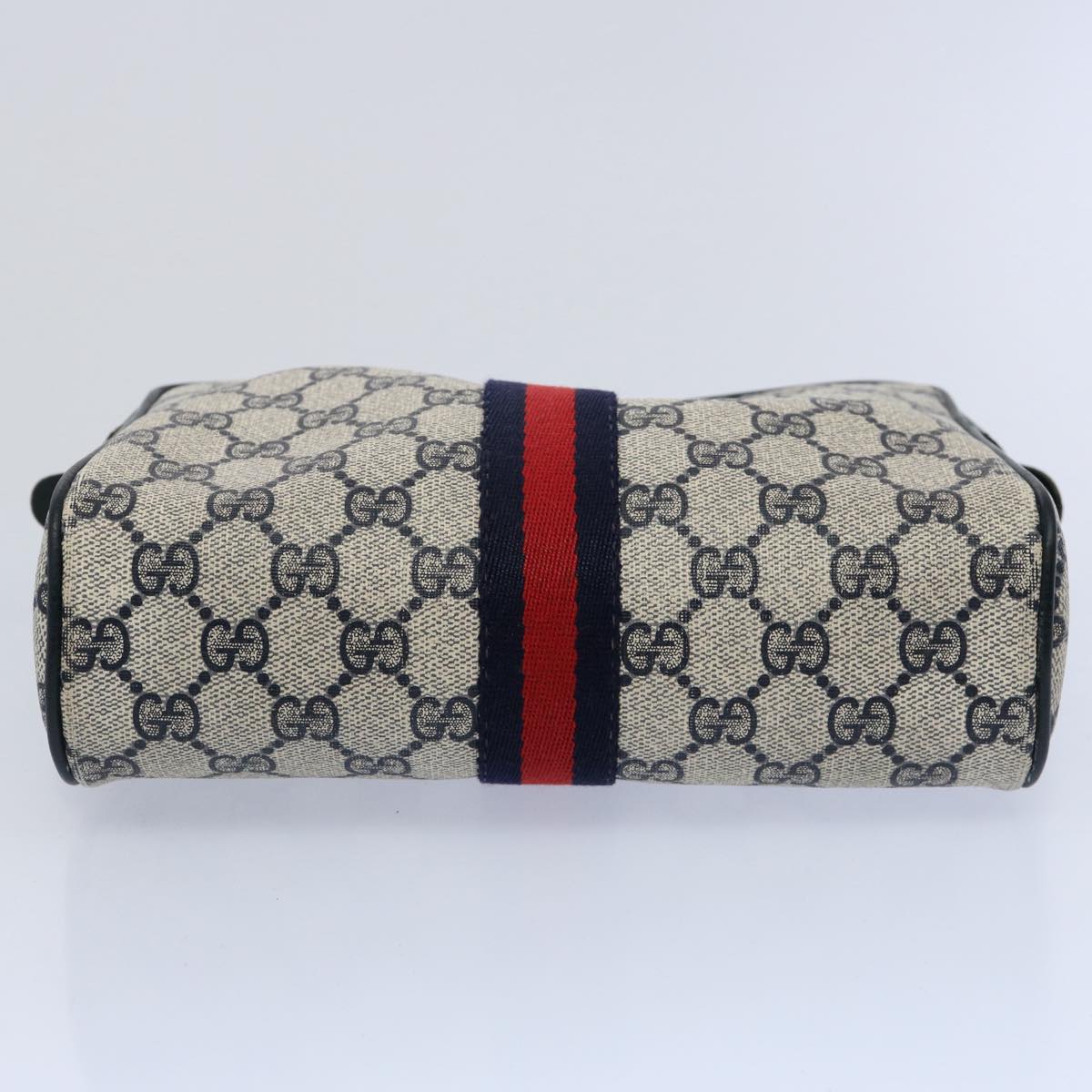 GUCCI GG Supreme Sherry Line Clutch Bag Red Navy 89 01 012 yk9645