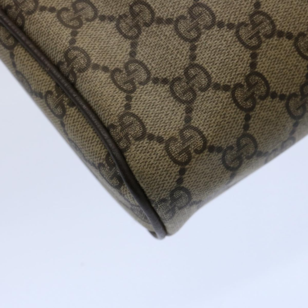 GUCCI GG Supreme Web Sherry Line Clutch Bag PVC Leather Beige Red yk9652