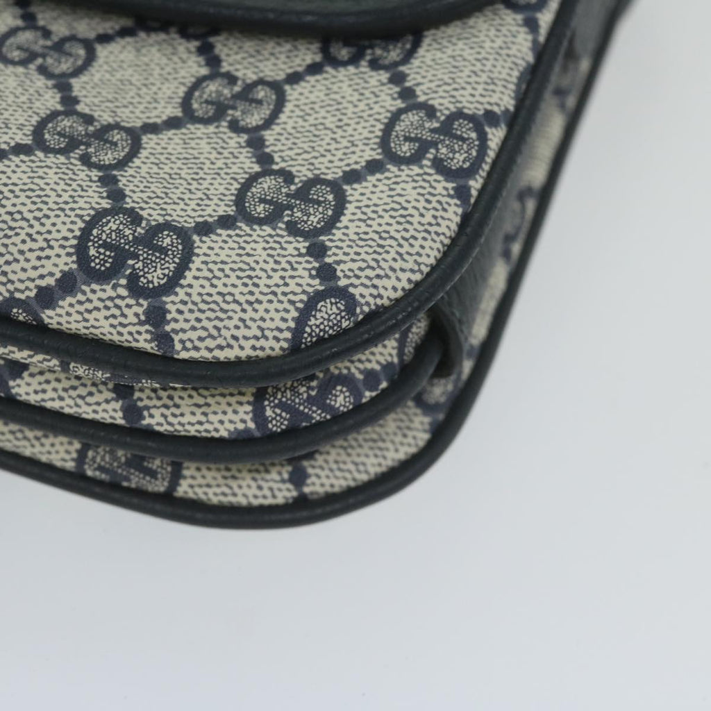 GUCCI GG Supreme Shoulder Bag PVC Leather Navy yk9675