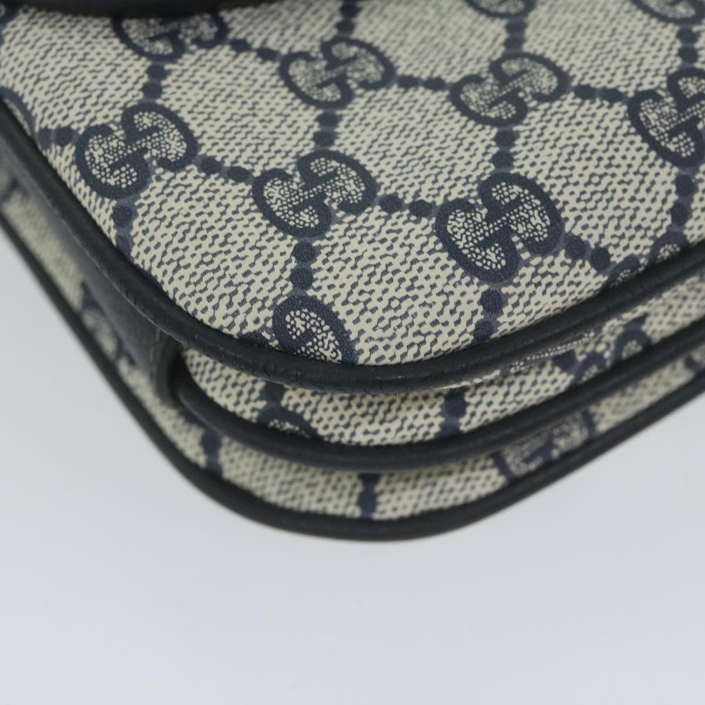 GUCCI GG Supreme Shoulder Bag PVC Leather Navy yk9675
