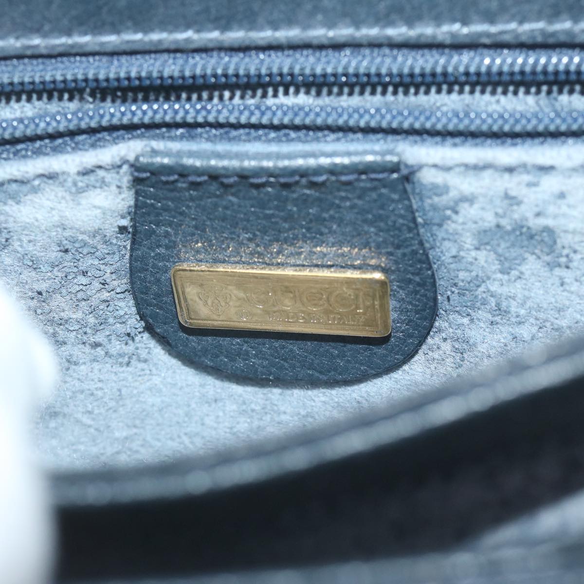 GUCCI GG Supreme Shoulder Bag PVC Leather Navy yk9675