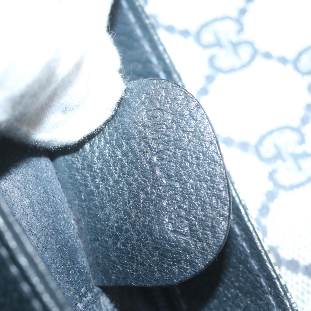 GUCCI GG Supreme Shoulder Bag PVC Leather Navy yk9675