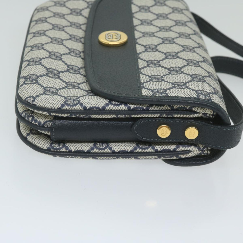 GUCCI GG Supreme Shoulder Bag PVC Leather Navy yk9675