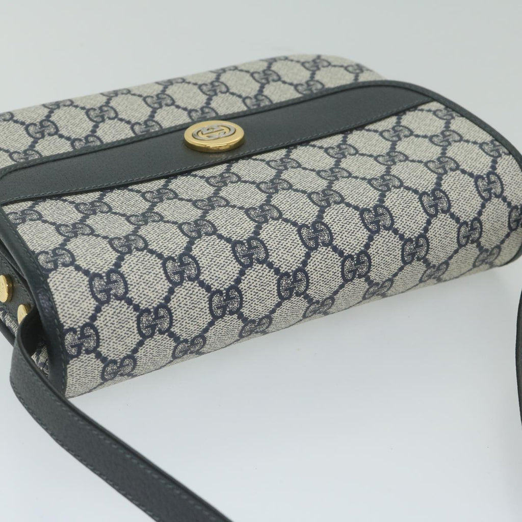 GUCCI GG Supreme Shoulder Bag PVC Leather Navy yk9675