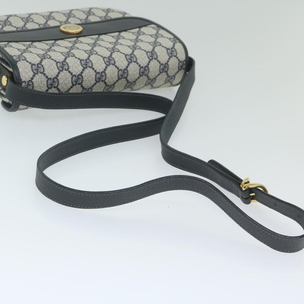 GUCCI GG Supreme Shoulder Bag PVC Leather Navy yk9675