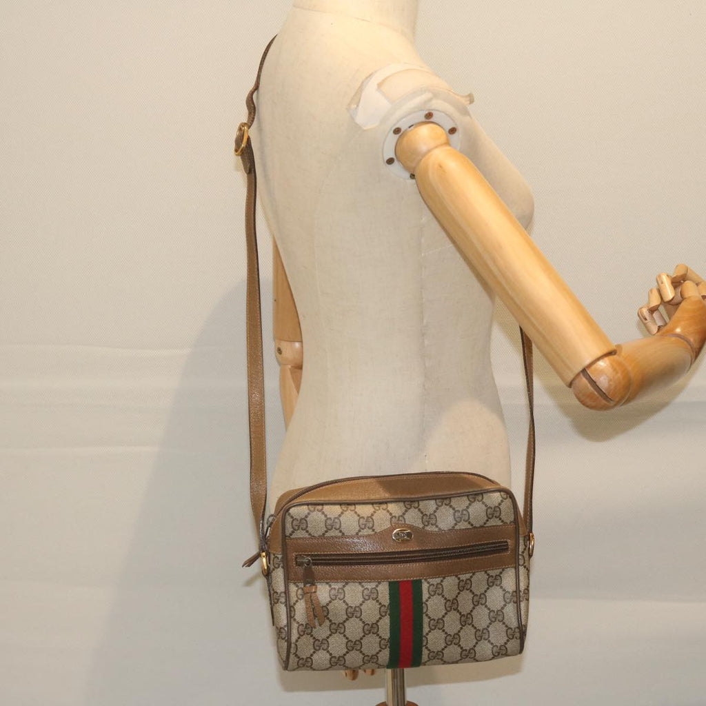 GUCCI GG Supreme Web Sherry Line Shoulder Bag Beige Red 56 02 004 yk9683