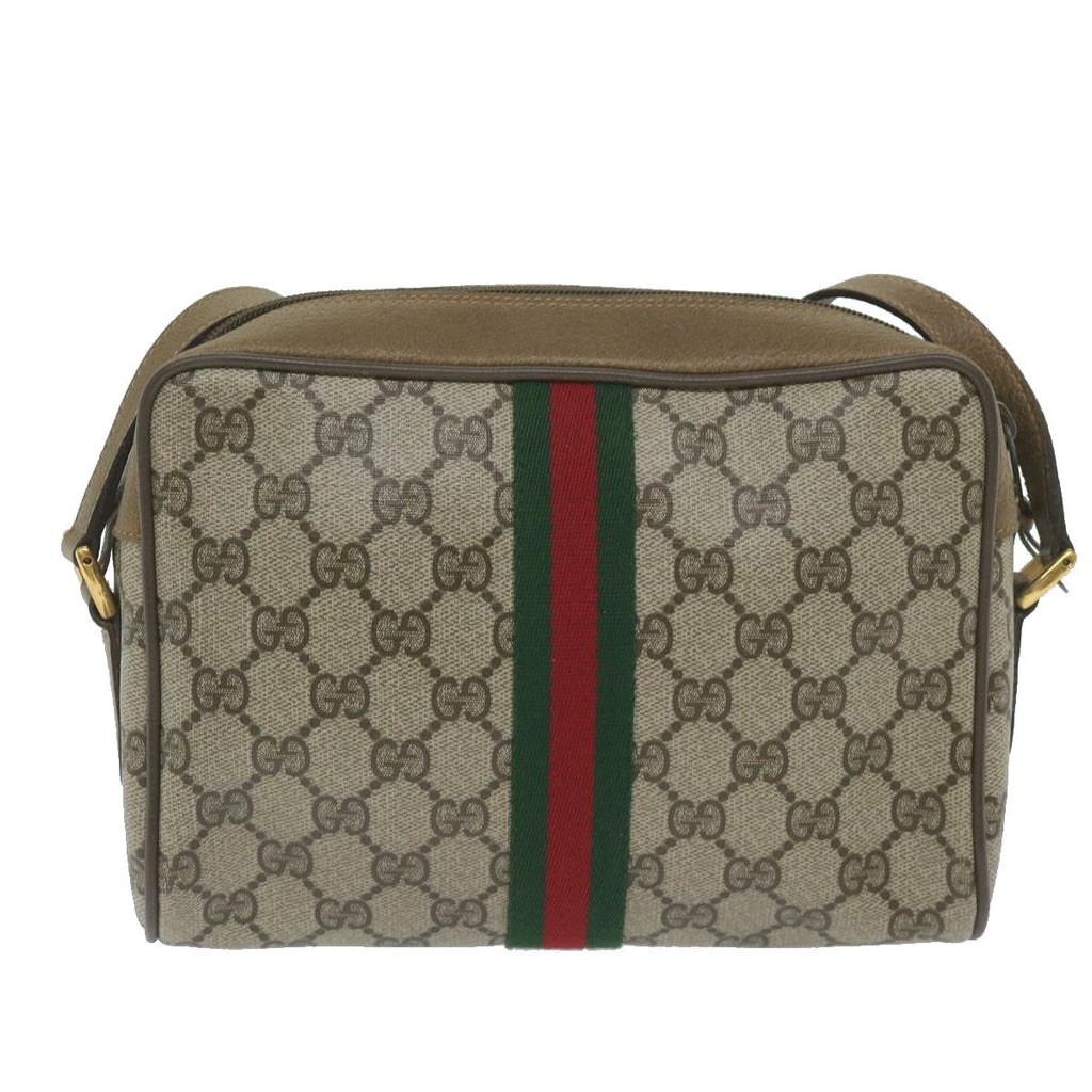 GUCCI GG Supreme Web Sherry Line Shoulder Bag Beige Red 56 02 004 yk9683