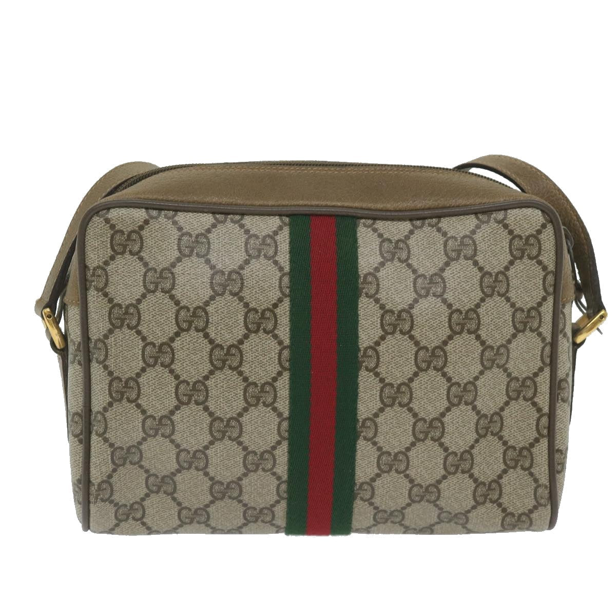 GUCCI GG Supreme Web Sherry Line Shoulder Bag Beige Red 56 02 004 yk9683