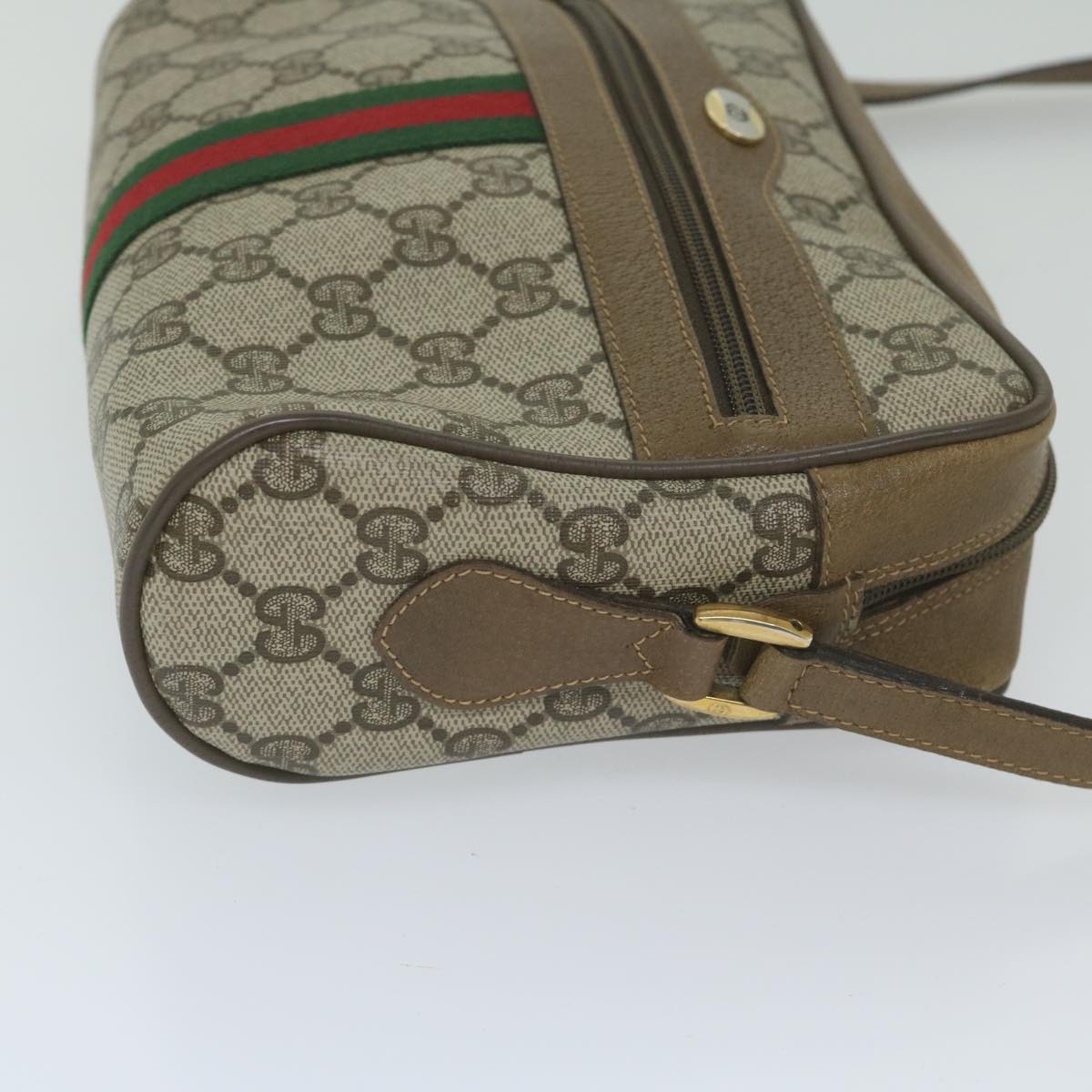 GUCCI GG Supreme Web Sherry Line Shoulder Bag Beige Red 56 02 004 yk9683