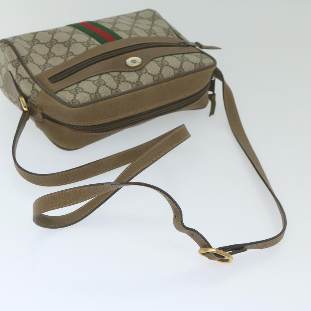 GUCCI GG Supreme Web Sherry Line Shoulder Bag Beige Red 56 02 004 yk9683
