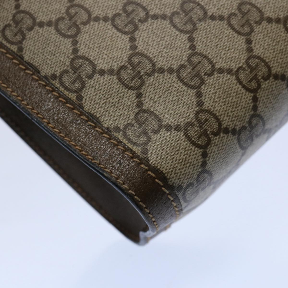 GUCCI GG Supreme Web Sherry Line Clutch Bag Beige Green 89 01 002 yk9700
