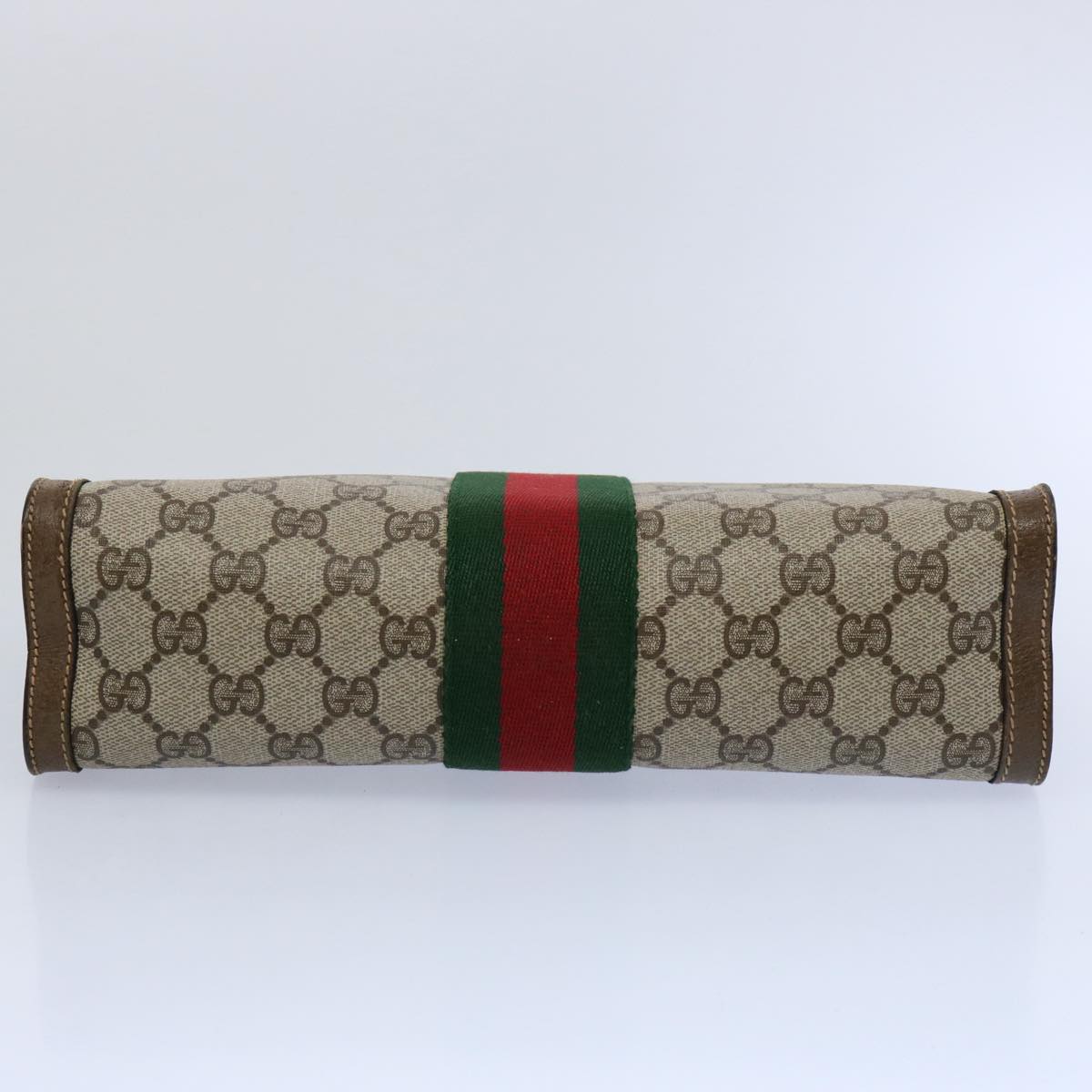 GUCCI GG Supreme Web Sherry Line Clutch Bag Beige Green 89 01 002 yk9700