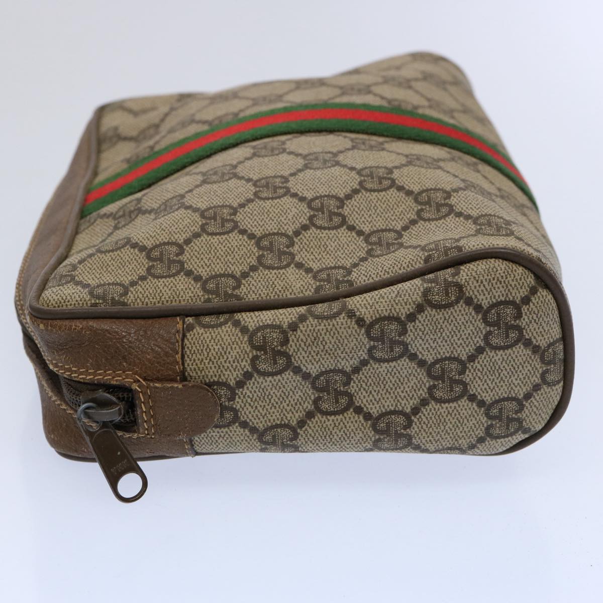 GUCCI GG Supreme Web Sherry Line Clutch Bag Beige Red 89 01 012 yk9732