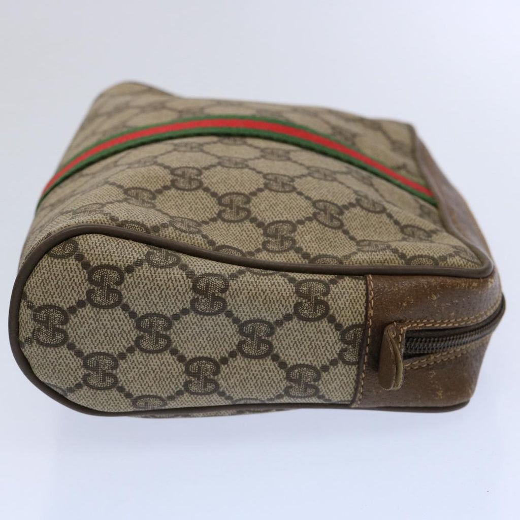 GUCCI GG Supreme Web Sherry Line Clutch Bag Beige Red 89 01 012 yk9732