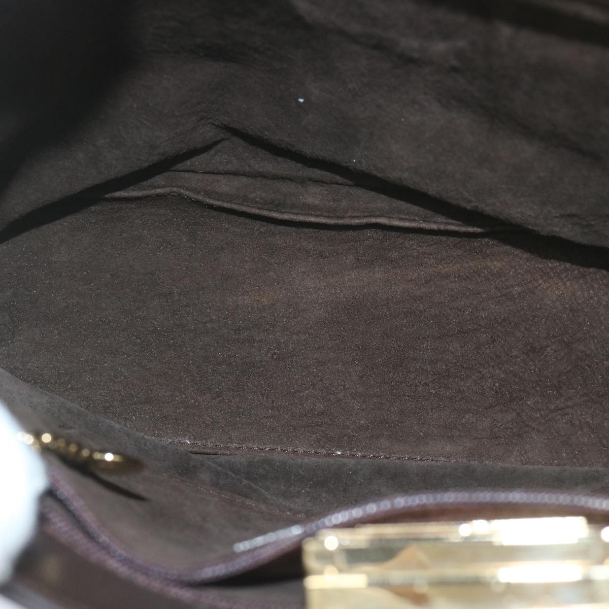 GUCCI Hand Bag Suede Brown yk9744