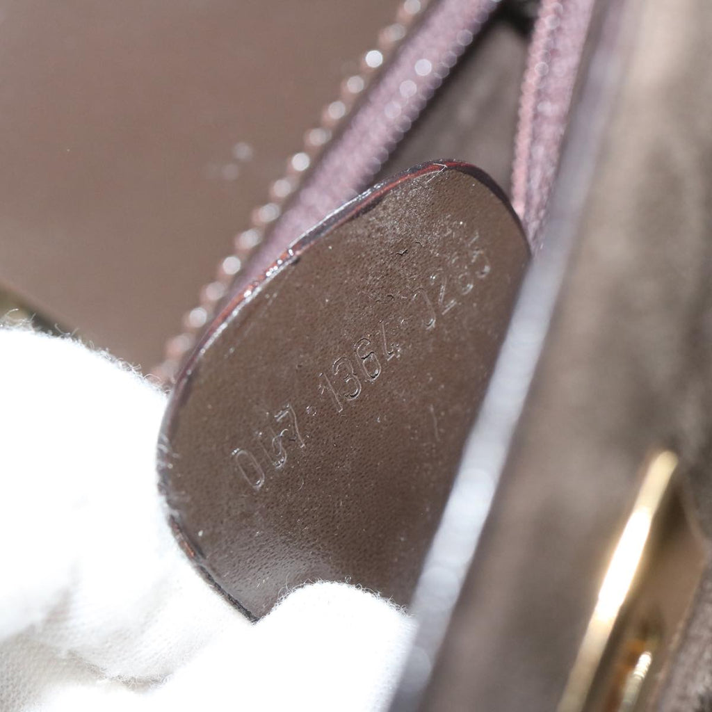 GUCCI Hand Bag Suede Brown yk9744