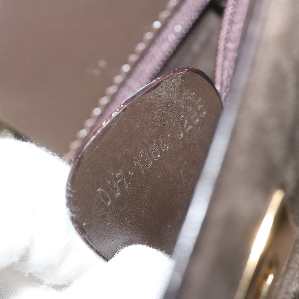 GUCCI Hand Bag Suede Brown yk9744