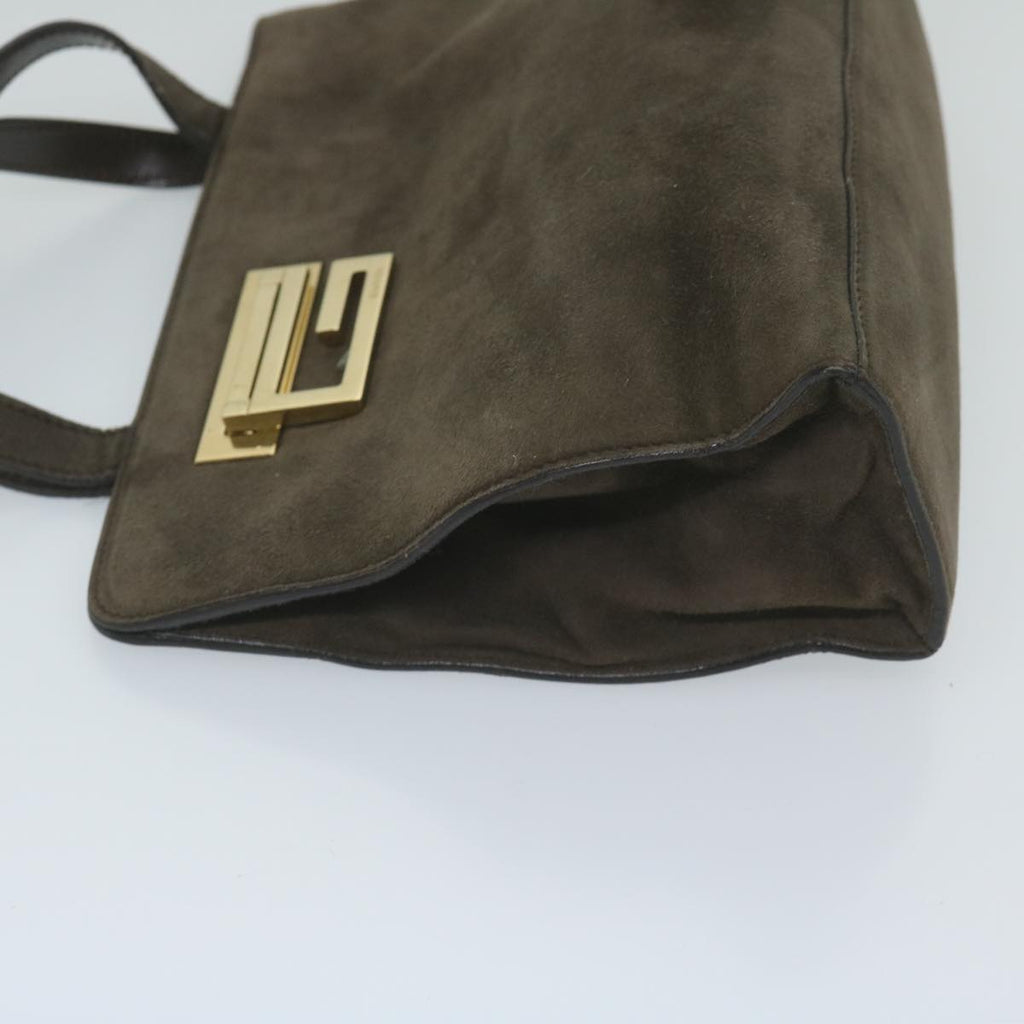 GUCCI Hand Bag Suede Brown yk9744