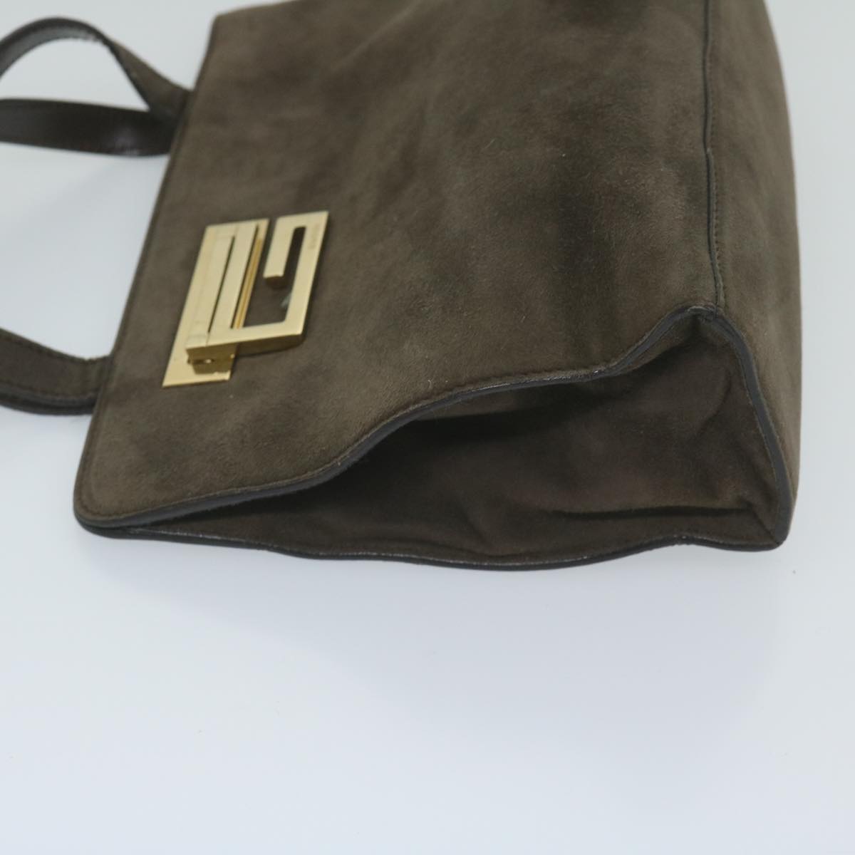 GUCCI Hand Bag Suede Brown yk9744