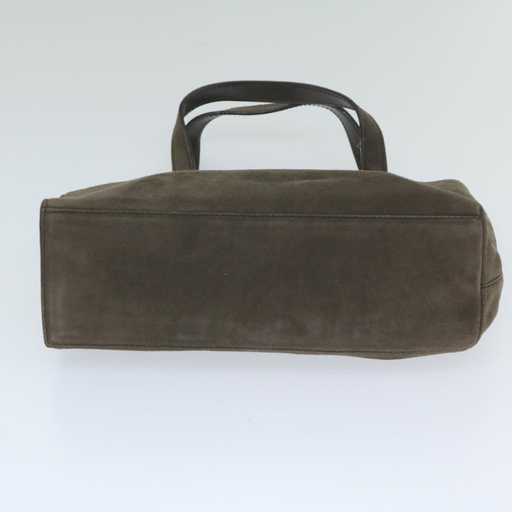 GUCCI Hand Bag Suede Brown yk9744