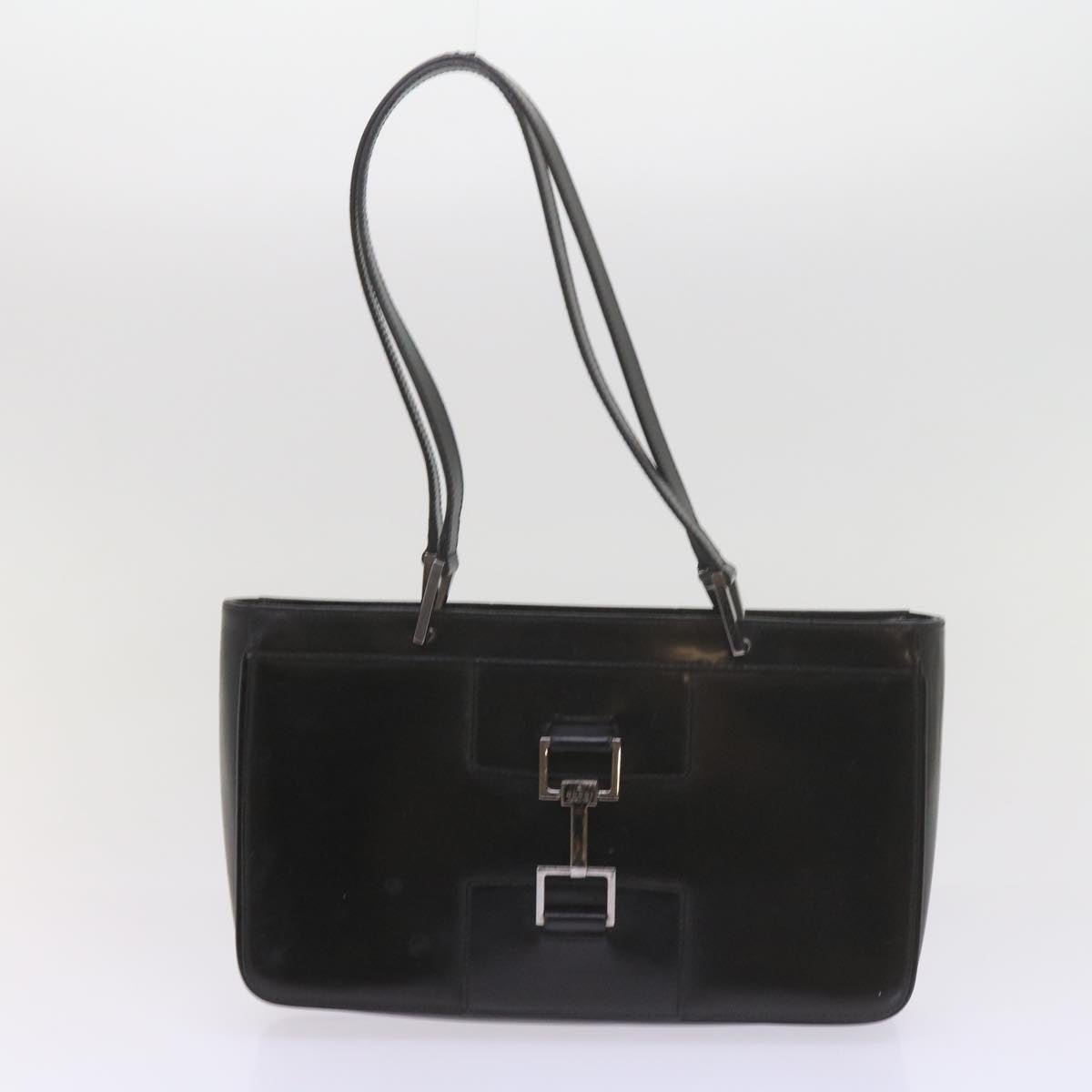 GUCCI GG Canvas Shoulder Bag Canvas patent 4Set Black Beige yk9745