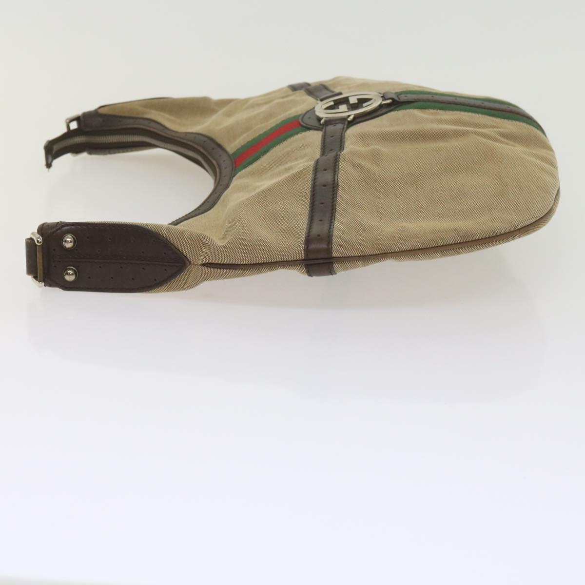 GUCCI GG Canvas Shoulder Bag Canvas patent 4Set Black Beige yk9745