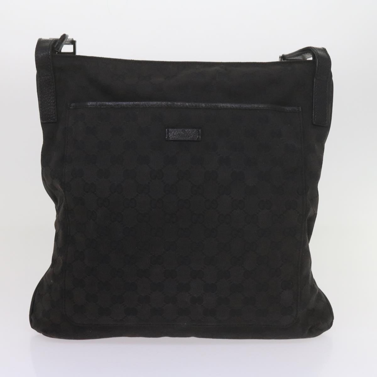 GUCCI GG Canvas Shoulder Bag Canvas patent 4Set Black Beige yk9745