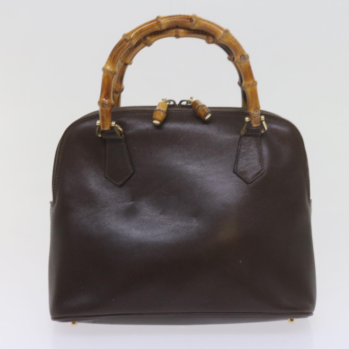 GUCCI Bamboo Shoulder Bag Leather Suede 2Set Black Brown yk9747