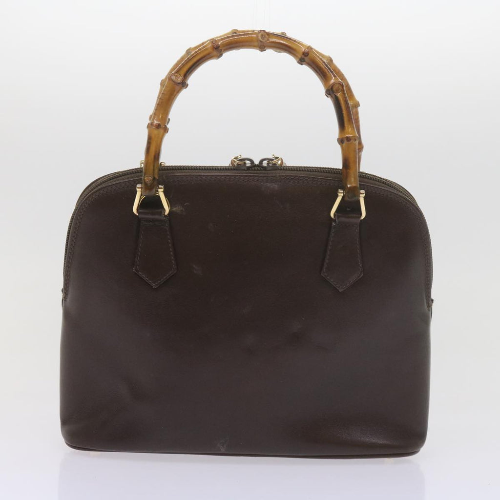 GUCCI Bamboo Shoulder Bag Leather Suede 2Set Black Brown yk9747