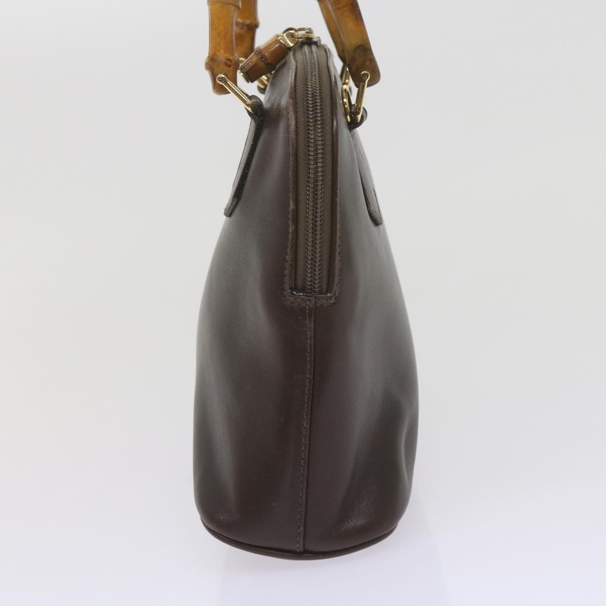 GUCCI Bamboo Shoulder Bag Leather Suede 2Set Black Brown yk9747