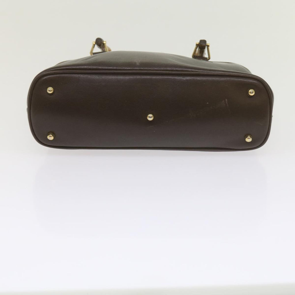 GUCCI Bamboo Shoulder Bag Leather Suede 2Set Black Brown yk9747