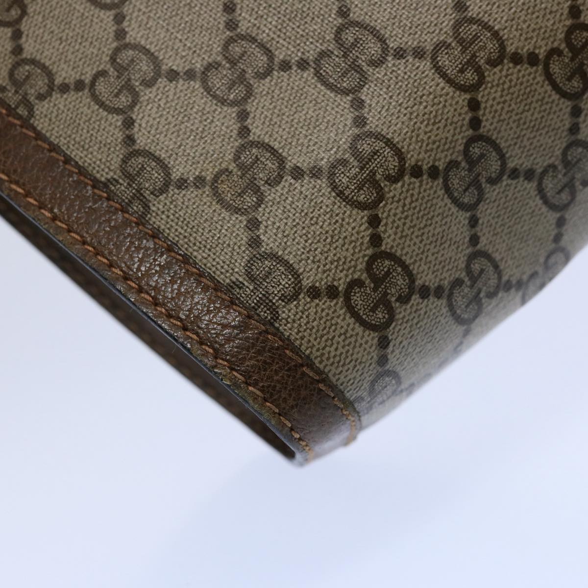 GUCCI GG Supreme Web Sherry Line Clutch Bag Beige Red 89 01 002 yk9751