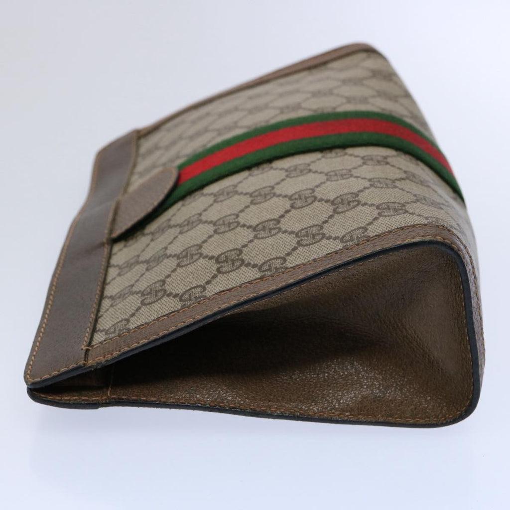 GUCCI GG Supreme Web Sherry Line Clutch Bag Beige Red 89 01 002 yk9751