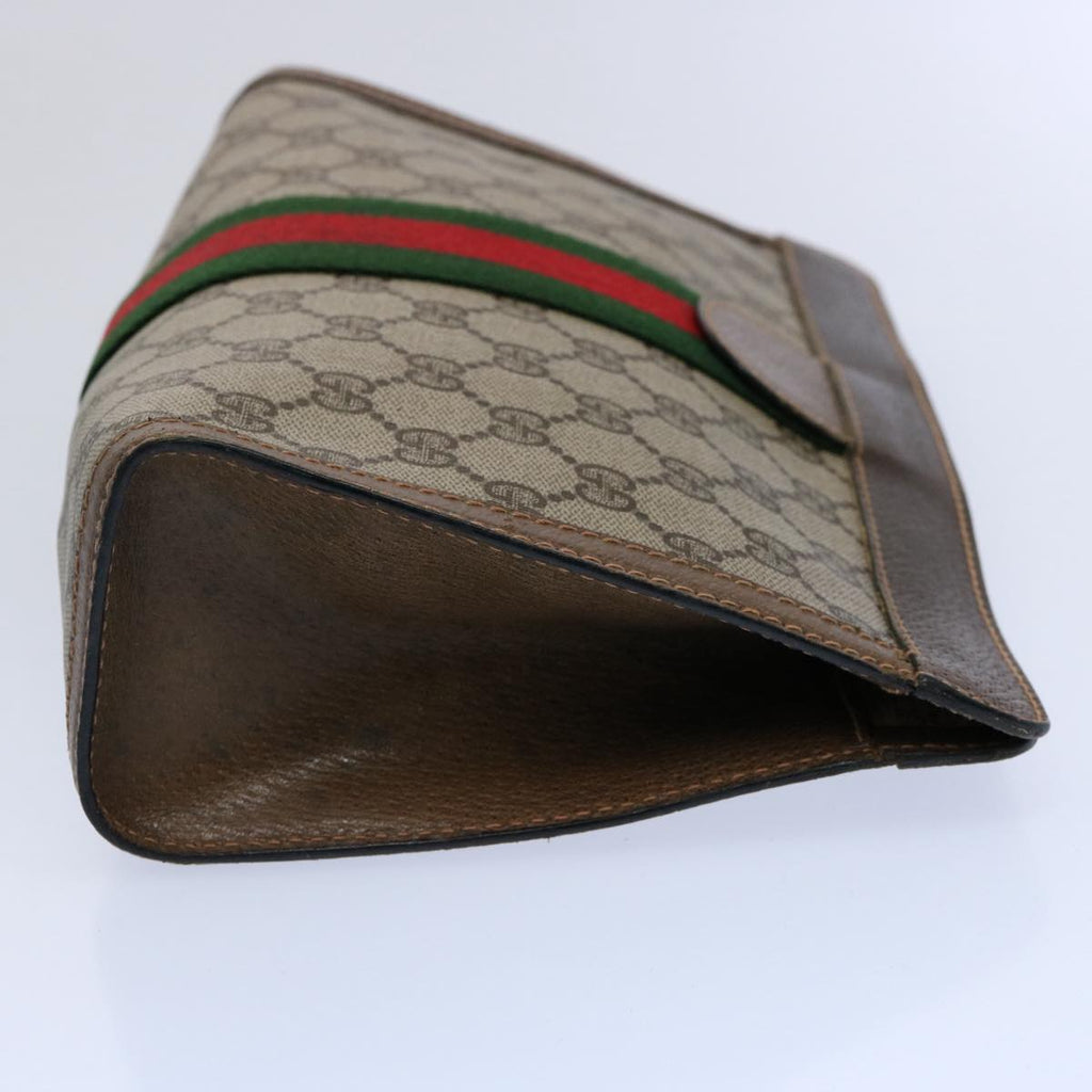GUCCI GG Supreme Web Sherry Line Clutch Bag Beige Red 89 01 002 yk9751