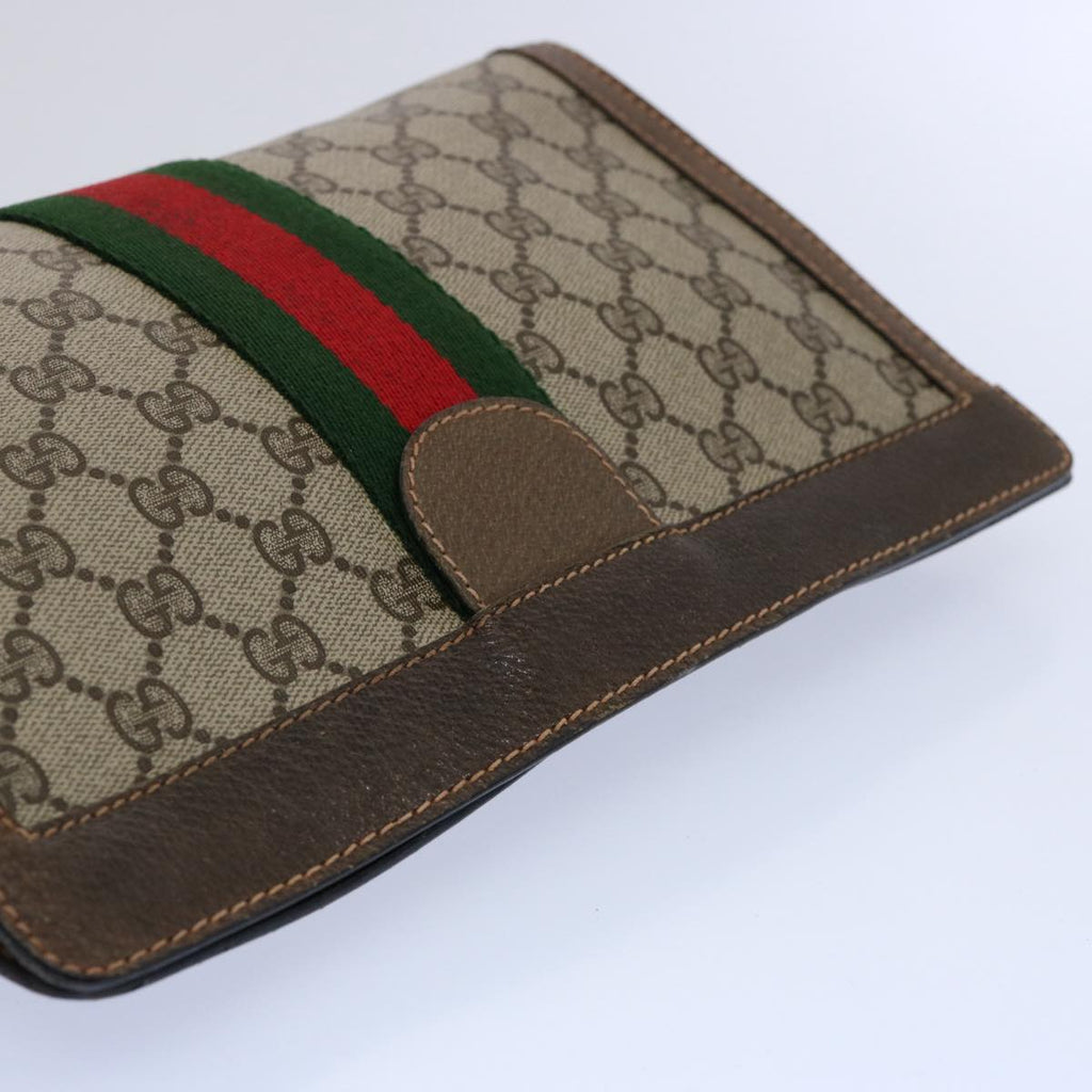 GUCCI GG Supreme Web Sherry Line Clutch Bag Beige Red 89 01 002 yk9751