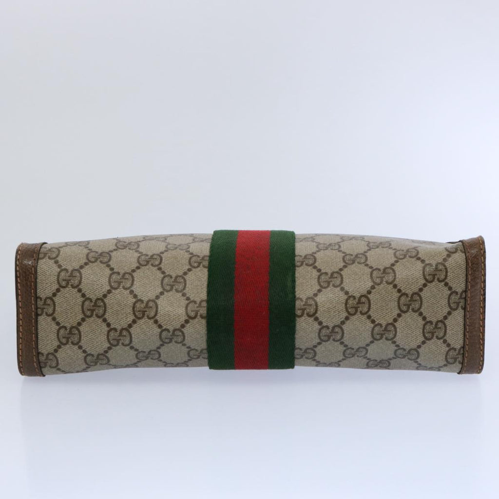 GUCCI GG Supreme Web Sherry Line Clutch Bag Beige Red 89 01 002 yk9751